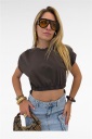 maglia crop spallino imbottito cropped